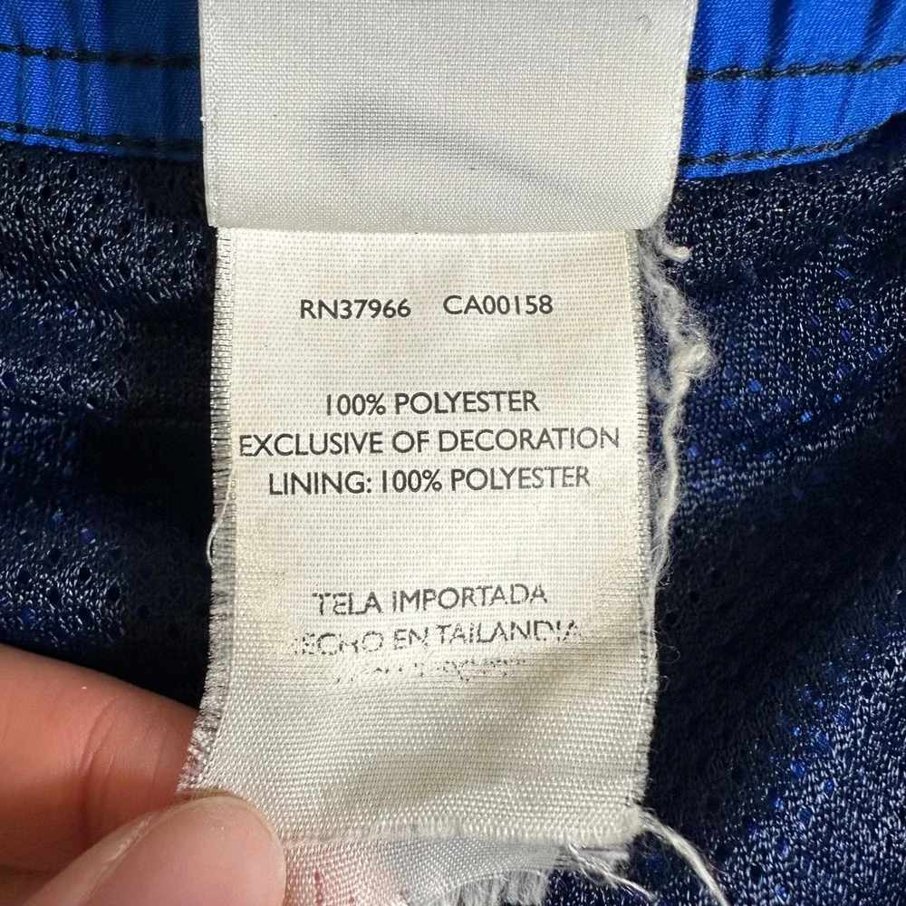 Nike Mens Swim Trunks Navy Blue Royal Graphic Print Mesh Lined Board Shorts L